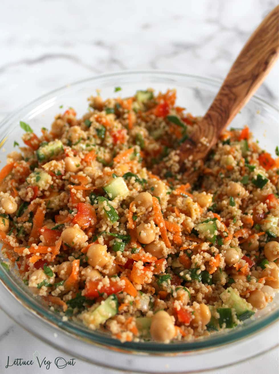Vegan Mediterranean Salad Recipe With Couscous And Chickpeas