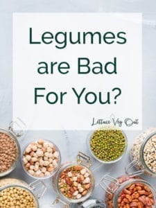 Legumes are bad for you? title image with slate background and jars of dry legumes