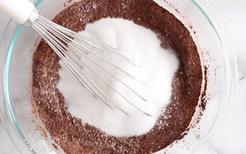 Adding sugar to vegan cake batter dry ingredients