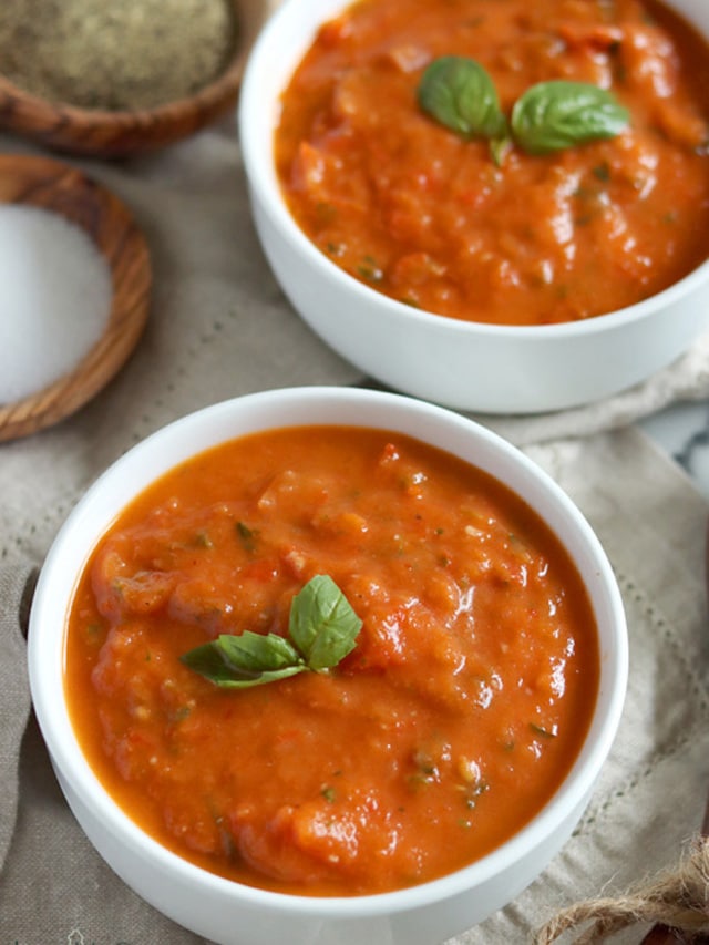 Roasted Tomato + Red Pepper Soup