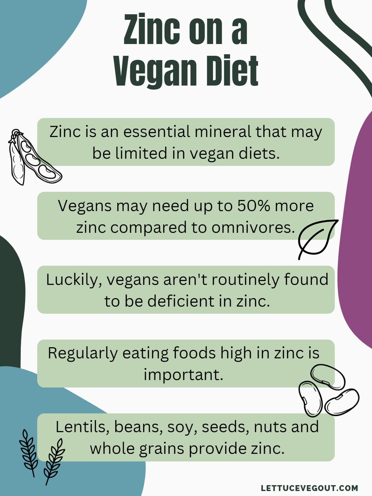List of facts about zinc on a vegan diet.